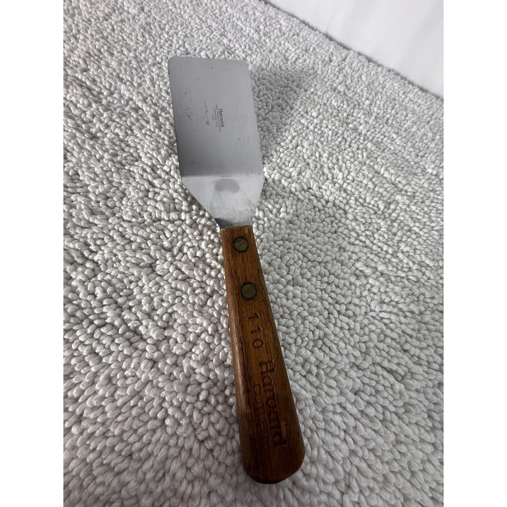 Harvard Cutlery 110 Offset Spatula Wood Handle Stain Free Steel USA Made 10.5"